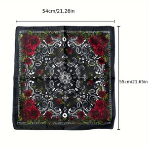 Nouvelles écharpes en satin personnalisées à la mode, bandanas imprimés sur mesure, foulards floraux en soie, écharpes carrées en satin pour cheveux, bandanas pour femmes - Product Image 4