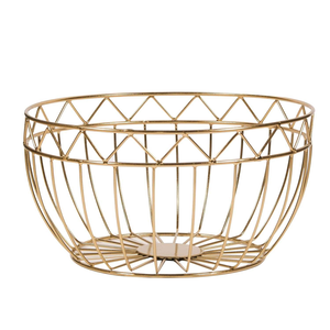Cesta de Alambre Metálico con Acabado Dorado, Cesta para Frutas, Frutero Metálico para Encimera de Cocina, Mesa de Comedor, Sala de Estar, Decoración del Hogar - Product Image 1