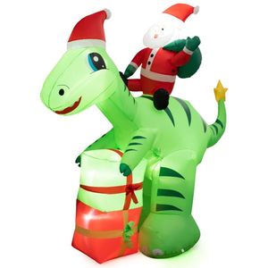 Dinosaurio Inflable de 8 Pies de Santa Claus para Decoraciones Navideñas de Jardín al Aire Libre, Decoración Festiva de Navidad - Product Image 1