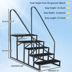 "Pool Ladder with Handrail 660 lb Load Capacity Anti-Slip Panel 5 Step Mobile Home/RV Use" - Product Image 2