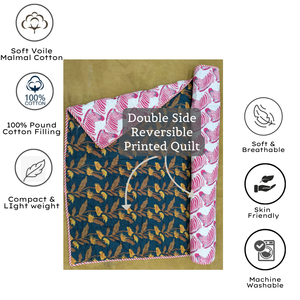 Couette bébé réversible 100% coton Jaipuri, taille 60x40 pouces, imprimée à la main, super douce, personnalisée, teinture non toxique, respectueuse de la peau - Product Image 4