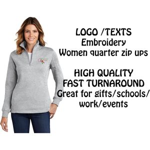 Pull personnalisé à fermeture éclair sur le devant, avec logo brodé personnalisé pour femmes, Lst253 - Product Image 4