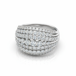 Anillo de Diamantes Redondos para Mujer, Diamantes Naturales y Cultivados en Laboratorio - Product Image 3