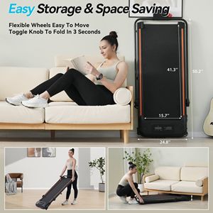 Nouveau tapis de course pliable 2,5 CV avec inclinaison réglable (0,5-7,5 MPH) et capacité de 120 kg pour bureau à domicile - Product Image 6