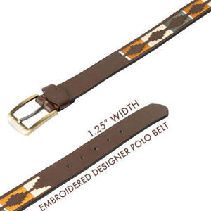 Ceinture en cuir de qualité supérieure faite à la main, ceinture traditionnelle brodée de diamants Pampa, vêtements équestres de luxe décontractés - Product Image 3
