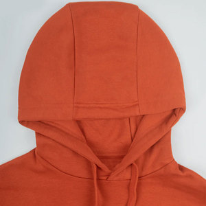 <b>Men's</b> <b>Orange</b> Hooded Fleece Sweatshirt Regular Fit Print Casual Pullover Front Pocket Autumn Wear Eco-Friendly 100% Cotton 400g - Product Image 6