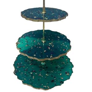 Support à gâteau moderne en résine écologique fait main, compatible lave-vaisselle, pour gâteaux d'anniversaire, cupcakes, décorations de table de mariage - Product Image 5