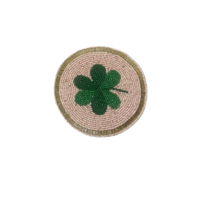 Abstract Pattern <b>Beaded</b> Durable Handmade Round <b>Coaster</b> Set Mats & Pads Aesthetic Table Decor - Product Image 4