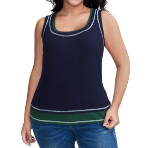 เสื้อกล้ามลำลองสำหรับผู้หญิงไซส์ใหญ่ คอกลม ผ้าเจอร์ซีย์เนื้อนุ่มพิเศษ - Product Image 2