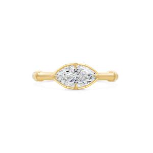 Bague tendance pour femme avec diamant de laboratoire taille marquise 2 carats, en or jaune 14 carats (4g), idéale pour mariage, fiançailles, cadeau ou soirée - Product Image 3