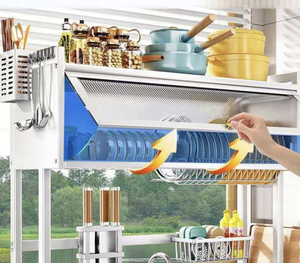 OEM/ODM Vietnam Adjustable Over Sink Dish <b>Drying</b> <b>Rack</b> Extendable Steel Kitchen Storage Organizer Shelf - Product Image 3