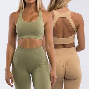 High Quality Fitness Custom Logo Cross Back Yoga Crop Top Ladies High Impact Backless Gym sport bra women - Product Image 1