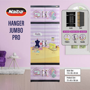 Multifunctional Hanger Jumbo Pro in elegant cream and brown plastic offers portable <b>wardrobe</b> solutions combining durability - Product Image 1