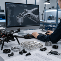 Prototipo de Diseño de Dibujo 3D Profesional de Alta Precisión, Modelado CAD para Componentes de Drones