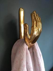 Colgador de pared, gancho para colgar abrigos, gancho decorativo para hotel, gancho de pared moderno y minimalista, gancho de pared con accesorio dorado - Product Image 4