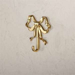 Antique brass wall hooks suitable for restoration projects <b>period</b> style homes with authentic wall mounted detailing appeal - Product Image 5