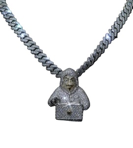 Colgante de Plata de Ley Chapado en Oro con Moissanita y Ancla, Diseño Personalizado, Estilo Hip Hop, Engaste de Garra, Tendencia 2026 - Product Image 1