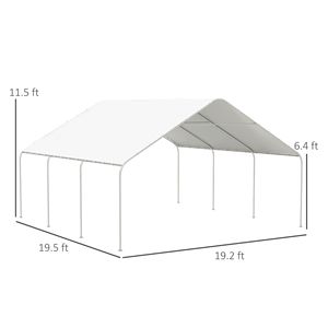 Tenda Carport Portatile 19FT X 19.5FT con Copertura Anti-UV per Auto, Camion, Barca - Semplice ed Elegante in Policarbonato - Product Image 3