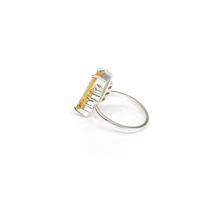 Luxury Design 925 Silver <b>Citrine</b> Gemstone <b>Ring</b> (4.9 Grams) Modern Style Jewelry Anniversary Gift For Women - Product Image 3