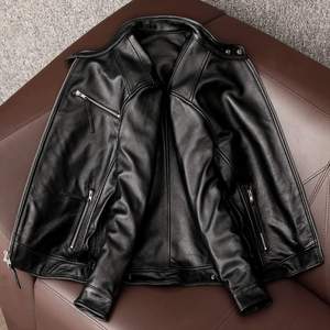 Men's Classic Genuine Cowhide Leather <b>Jacket</b> <b>Winter</b> Custom Logo High Street Style Breathable Zipper Closure Men's <b>Winter</b> <b>Jackets</b> - Product Image 3