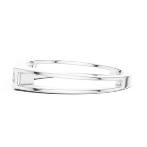 Bague barre moderne en or blanc 18 carats avec cinq diamants de laboratoire taillés, 1 carat, or rose/jaune, luxe pour homme, plaqué rhodium S - Product Image 3