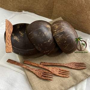 ชามมะพร้าวพร้อมชุดช้อนชามมะพร้าวใช้ซ้ำได้ชามกะลามะพร้าวเป็นมิตรกับสิ่งแวดล้อม - Product Image 3