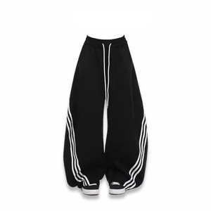 Nouveau pantalon de survêtement épais pour homme Haody 2026, en tissu peigné polyester/coton écologique, coupe large plissée, style Hip Hop - Product Image 5