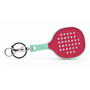 Porte-clés Raquette de Padel en Caoutchouc Personnalisé avec Logo Personnalisable, Taille sur Mesure, Design 2D en Relief, Article Promotionnel Durable - Product Image 1