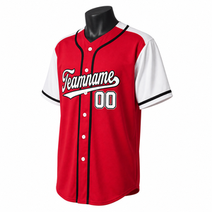 Maillot de baseball à six boutons, marque privée, avec impression en relief, pour les détaillants de vêtements de sport - Product Image 3