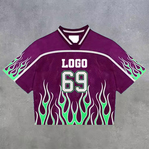 Custom Streetwear Boxy Oversized Mesh <b>Patchwork</b> <b>Shirts</b> Breathable Football T-<b>shirts</b> Mesh Retro Soccer Boxy Jersey <b>Shirts</b> Men - Product Image 2