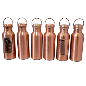 Serie Completa de Botellas de Agua de Cobre de Lujo de Diseño, Acabado a Mano, Cobre Puro, Libres de BPA, Personalizables, Deportivas - Product Image 6