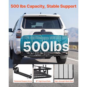 Portaequipajes Plegable para Enganche de Remolque, 60"x36"x6", con Bolsa Impermeable, Capacidad de 500 LBS, Acero - Product Image 3