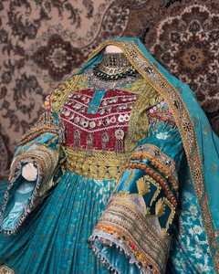 ชุดเดรสอัฟกานิสถานสำหรับงานแต่งงานอย่างเป็นทางการ ระบายอากาศได้ดี แขนยาว สไตล์อัฟกานิสถาน ผ้าบานาร์ซีอินเดีย สำหรับผู้หญิง MOQ ต่ำ - Product Image 4