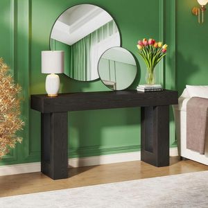 63-Inch Wooden Rectangular <b>Console</b> <b>Table</b> for Behind the Couch Placement - Product Image 6