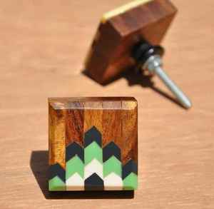 Boutons de porte et poignées en bois et résine de luxe, faits à la main, de la meilleure qualité, accessoires de quincaillerie en bois naturel et pierre, fabriqués en Inde - Product Image 5