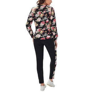 Ensemble de survêtement respirant en polyester pour femme, deux pièces, tenue de sport décontractée, vêtements de fitness imprimés, vente en gros - Product Image 5