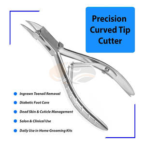 Coupe-ongles pour bébé à pointe incurvée, pour ongles épais, poignée ergonomique antidérapante, verrou de sécurité, acier inoxydable robuste, mâchoire large - Product Image 4