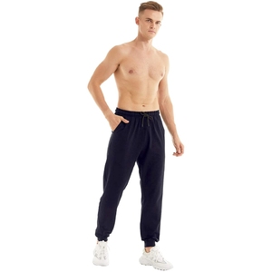 Men Black Sweatpants Elastic Waist Drawstring <b>Cuffed</b> Ankle Side Pockets Casual Breathable Knitted <b>Joggers</b> Autumn Wear - Product Image 3