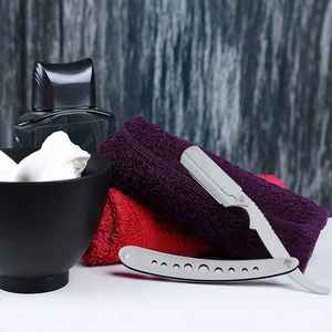 Barber Straight Shaving Beard <b>Razor</b> with Single Stainless Steel Blade for Body Face Shaving With Custom Colors By Hexa Care - Product Image 3
