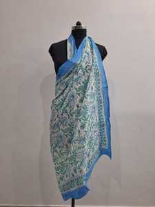 Paréo en coton imprimé indien fait main, motif floral, léger, pour la plage, idéal pour les vacances d'été, pour femme - Product Image 2