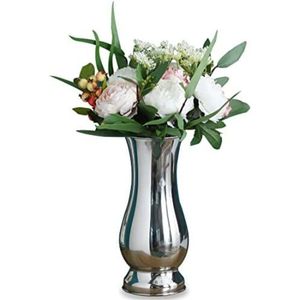 Vase à fleurs en acier inoxydable poli argenté de luxe, moderne et élégant, grand centre de table pour mariage, maison, hôtel, décoration - Product Image 1