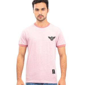 Mens <b>Pink</b> Solid Jersey Crew Neck Short Sleeve <b>T</b> <b>Shirt</b> Soft Breathable Lightweight Regular Fit Casual Everyday Basic Fashion Tee - Product Image 1