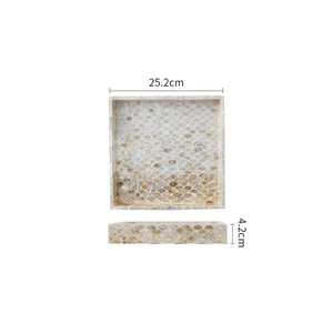 Bandejas de servicio de perlas madre para el hogar, decoración moderna hecha a mano, venta al por mayor - Product Image 4