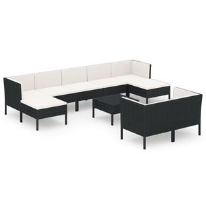 Conjunto Modular Mediano para Jardín en Ratán Sintético Negro, Muebles de Exterior Elegantes - Product Image 2