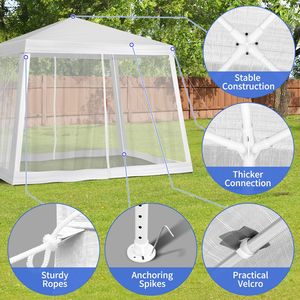 Tente de réception en maille 8x8 pieds - Structure en aluminium PVC/Polyester/Toile pour mariages, événements et utilisation en extérieur - Product Image 5