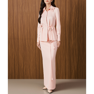 Jupe de travail élégante pour femme, taille haute, mi-longue en satin, prête à être expédiée, pour le bureau, tenue professionnelle, vente en gros - Product Image 1