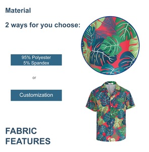 Custom Sublimation Hawaiian <b>Shirt</b> Tropical Print Beach <b>Shirt</b> Short Sleeve <b>Button</b> Up Summer Casual Wear OEM Wholesale - Product Image 3