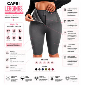 Leggings Capri Imprimés Taille Haute Effet Ventre Plat Sans Coutures Extensibles Longueur Genou pour Femme, Short de Yoga Grande Taille en Spandex/Nylon - Product Image 3