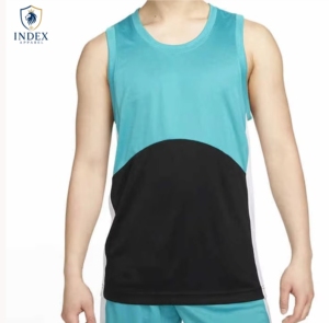 Débardeur Homme Index Apparel Color Block Col Rond Séchage Rapide Sportif Tricoté Sans Manches Teal Noir Blanc - Product Image 1