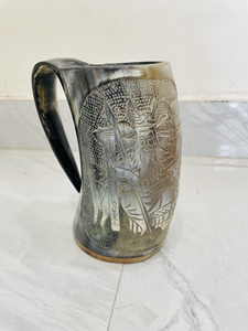 Taza Original de Cuerno de Búfalo, Alta Demanda, Estilo Vikingo, Tallada a Mano, Inspirada en los Vikingos, Ragnar - Product Image 3